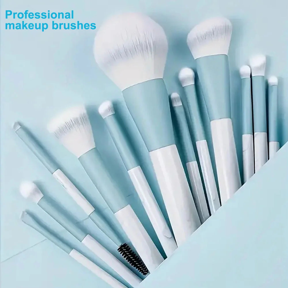 Complete Set of 12 Soft Bristled Makeup Brushes Portable Makeup Brushes Blush Loose Powder Eyeshadow Concealer Blending Tools